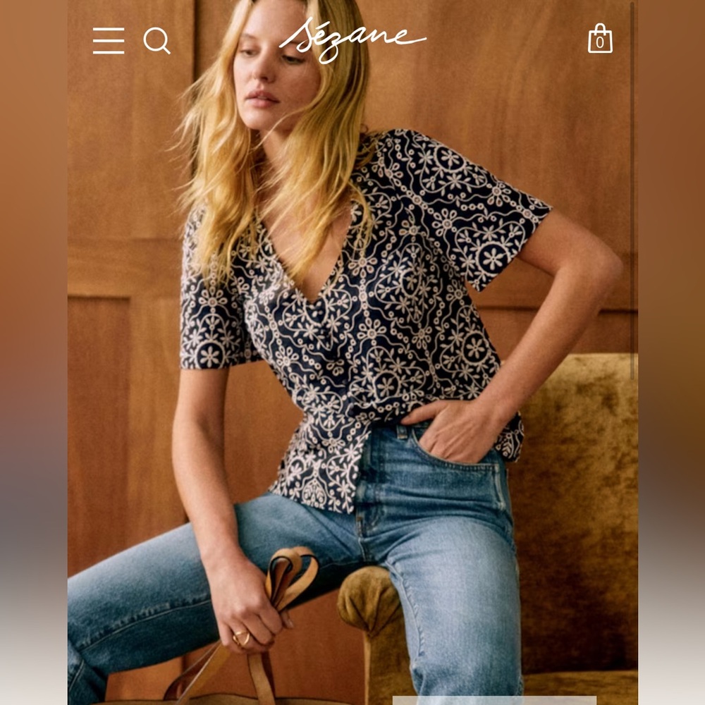 NWOT Sezane Emma Blouse